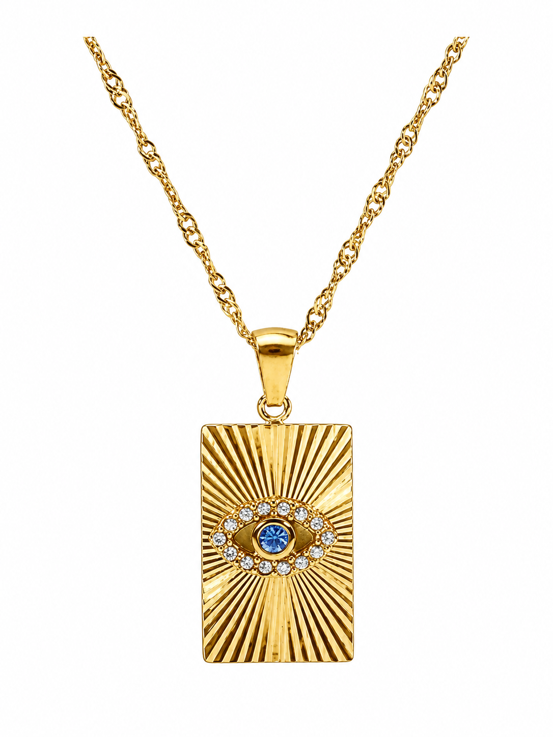 Vintage Evil Eye Gem Necklace