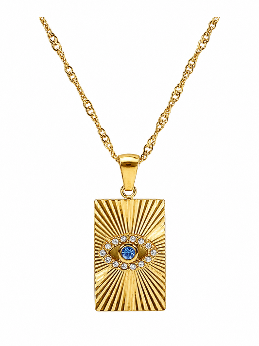 Vintage Evil Eye Gem Necklace