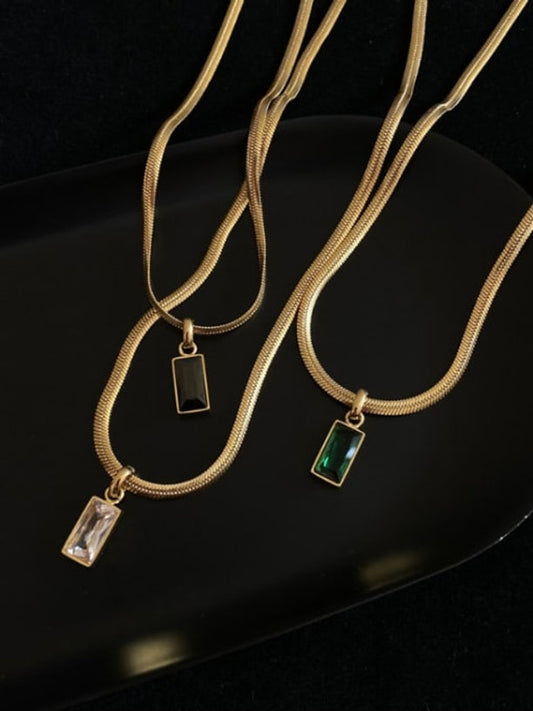 Gemstone Snake Necklace